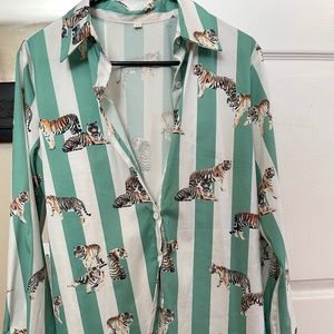Tiger Striped Button Down